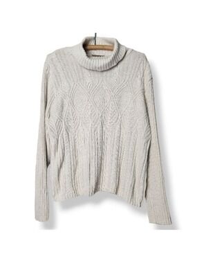 Vintage Special Request by Parkhurst Knit Cable Knit Turtleneck Sweater